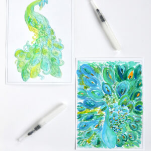 Kit Aquarelle - Les Paons