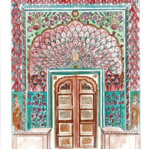 Affiche A3 à peindre – Porte Jaipur "Lotus Gate"