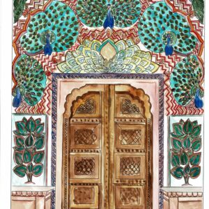 Affiche A3 à peindre – Porte Jaipur “Peacock Gate"