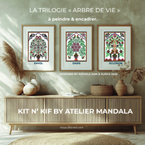 Trilogie Arbre de vie à peindre : Envol, Éclosion, Oasis (affiches A4)